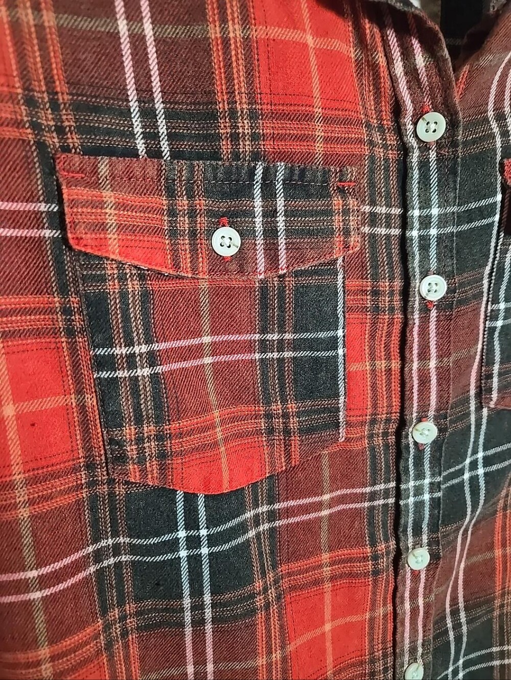 Mossimo Supply Co Red Black Plaid Flannel Shirt Women’s M Grunge 2014 - Picture 5 of 11